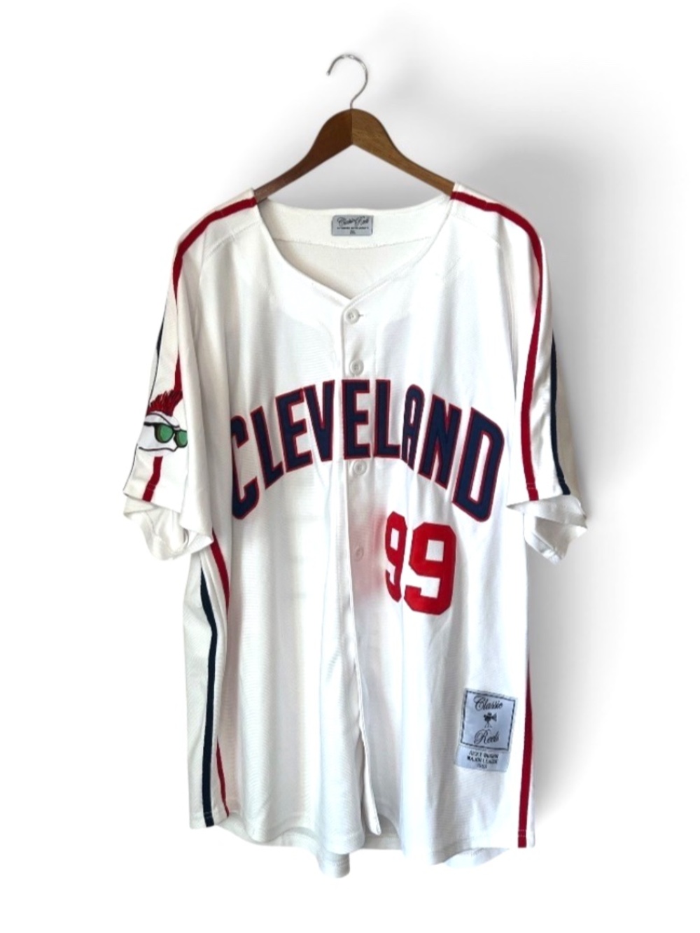 Cleveland Indians #99 Rick Vaughn Major League Classic Reels Baseball Jersey 2XL